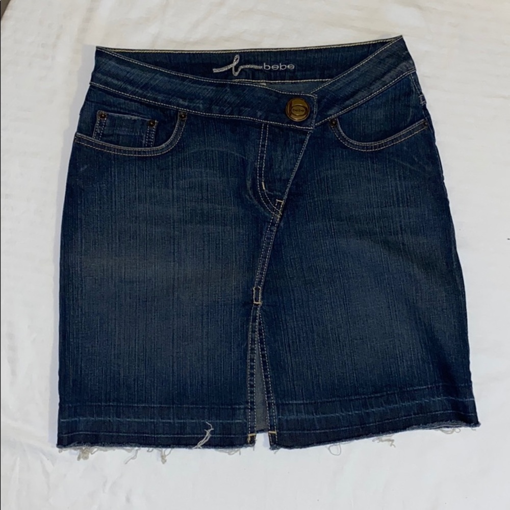 Bebe denim mini skirt